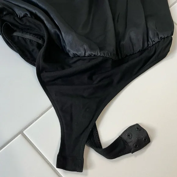 PAIGE Black One-Shoulder Silk Blouse - Picture 8 of 8